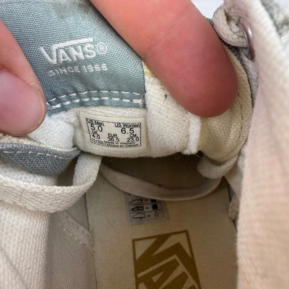 Vans Sk8-Hi Stacked Pewter Gray Canvas‎ Platform High Top Sneakers Womens 6.5